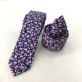 Latest Slim Wholesale Mens Cotton Floral Navy Improt Tie